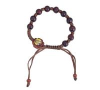 RZRHMUHN Eastern Orthodox Wooden Prayer Bracelet Adjustable Rope-Braided Handmade Beaded Jewelry with Jesus and Mary Icon Decor for Religious Devotion, X-Large, Wood, no gemstone, X-Large, Wood, no