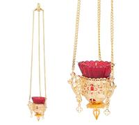 RZRHMUHN Hanging Eastern Orthodox Oil Lamp, Decorative Church Oil Lamp，for Religious Ceremony Home Decoration (Red)