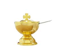 RZRHMUHN Orthodox Church Mass Supplies Greek Style Incense Burner Holy Grail with Spoon Religious Gift Altar Decoration (Holy Grail)