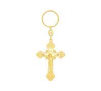 RZRHMUHN Orthodox Cross Keychain,Russian Orthodox Crucifix Eastern Church Keyring,Religious Orthodox Prayer Jewelry for Men Women., Gold, Gold