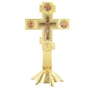 RZRHMUHN Orthodox Cross,Metal Cross Crucifix,Russian Orthodox Wall Cross,Churches, Weddings, Funerals,7.3In*3.9In (gold)