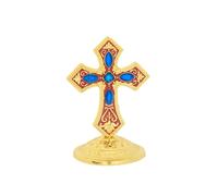 RZRHMUHN Orthodox Cross,Metal Standing Cross,Eastern Orthodox Table Cross,Jerusalem Home Decor,3.2In*2.2In (red)