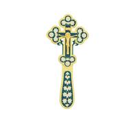 RZRHMUHN Orthodox Cross,Russian Orthodox Wall Cross,Jesus Cross Decor,Hand-held Jesus Cross,Churches, Weddings, Funerals,6.7In*3In (Gold Blue)