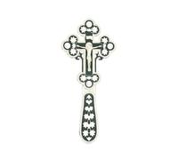 RZRHMUHN Orthodox Cross,Russian Orthodox Wall Cross,Jesus Cross Decor,Hand-held Jesus Cross,Churches, Weddings, Funerals,6.7In*3In (Silver Black)