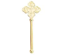 RZRHMUHN Orthodox Hand Cross - Elegant Gold-Finished Zinc Alloy with Floral and Vine Motifs, Ideal for Ceremonies and Home Decor