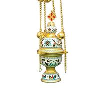 RZRHMUHN Orthodox Hanging Censer, Church Incense Burner Chain, Zinc Alloy Incense Burner, Gift for Friend, Wedding, Prayer