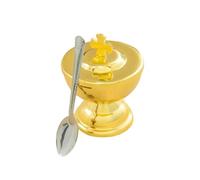 RZRHMUHN Orthodox Holy Communion Set Zinc Alloy Chalice Dish Spoon Cup Bowl Traditional Liturgical Church Supplies (Bowl)