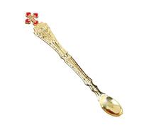 RZRHMUHN Orthodox Zinc Alloy Ritual Spoons - Elegant Cross Design, Durable & Lightweight (6.5”L x 0.8”W, 27g) for Church Ceremonies, Home Altars, and Special Occasions (Gold-1)