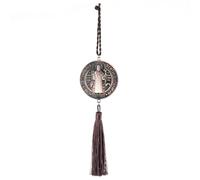 RZRHMUHN Saint Benedict Medal with Tassel - Spiritual Protection Amulet for Car & Home Decor (Red Bronze)