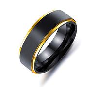 RZRPYFMM 8Mm Stainless Steel Ring Colorful Black Gold Lasha Electroplating Ring Men And Women Goth Punk Locomotive Rock And Roll Engagement Jewelry,Gold,8