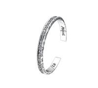 RZRPYFMM 925 Sterling Silver Niche Graffiti Bracelet, Men's And Women's Couple Alphabet Sterling Silver Bracelet,Silver,18cm~22cm
