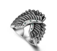 RZRPYFMM Angel Wing Ring S925 Sterling Silver Eagle Wing Open Ring Cocktail Party Party Diamond Ring,9