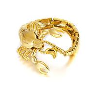 RZRPYFMM Bullying Gold And Black Scorpion Men's Bracelet, Simple Stainless Steel Bracelet,Gold,21cm