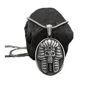 RZRPYFMM Egyptian Pharaoh Skull Pendant Necklace Men's And Women's Pure Tin Retro Pharaoh/Skull Demon/Eye of Horus Pendant