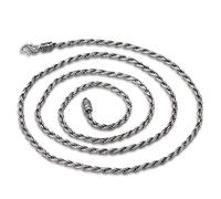 RZRPYFMM Men's And Women's S925 Sterling Silver Twine Gossip Necklace, Fashionable Silver Necklace,Silver,50cm