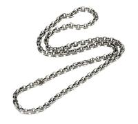 RZRPYFMM Men's Fashion S925 Sterling Silver Necklace, Gothic Vintage 5Mm Cuban Chain,Silver,50cm（19.6"）