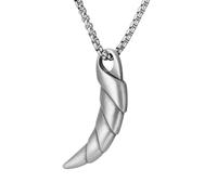 RZRPYFMM Men's Fashion Wolf Tooth Pure Pewter Pendant, Viking Gothic Vintage Wolf Tooth Necklace,Silver,Single Pendant