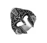 RZRPYFMM Men's Stainless Steel Spartan Warrior Mask Ring Warrior Helmet Ring Retro Silver Greek Viking Rider Motorcycle Rings,Silver,8