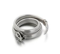 RZRPYFMM Personalized And Creative Snake Shaped Stainless Steel Bracelet, Fashionable And Simple Bracelet,Silver,18cm~22cm