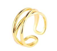 RZRPYFMM S925 Sterling Silver Crossed Circle Ladies Ring, Niche Design Sterling Silver Ring,Silver,10
