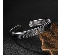RZRPYFMM S925 Sterling Silver Eye of God Men's Bracelet, Vintage Personalised Sterling Silver Bangle,Silver,18cm~20cm