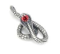 RZRPYFMM S925 Sterling Silver Men's Cobra Pendant, Gothic Vintage Hemp Rope Bagua Necklace,Silver,Single Pendant