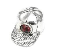RZRPYFMM S925 Sterling Silver Men's Devil's Eye Hat Pendant, Gothic Vintage Turkish Eye Necklace,Silver,Pendant + Chain 60cm