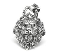 RZRPYFMM S925 Sterling Silver Men's Lion's Head Pendant, Gothic Vintage Hemp Rope Bagua Necklace,Silver,Pendant + Chain 50cm