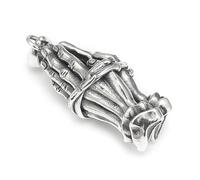 RZRPYFMM S925 Sterling Silver Men's Praying Hands Pendant, Gothic Vintage Hemp Rope Gossip Necklace,Silver,Pendant + Chain 70cm