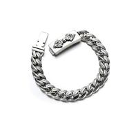 RZRPYFMM S925 Sterling Silver Vajra Cuba Bracelet, Personalised Simple Sterling Silver Bracelet,Silver,20cm