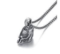 RZRPYFMM Spartan Warrior Helmet Pendant Necklace Pure Tin Men's Hip Hop Necklace Scandinavian Jewelry,Silver,60