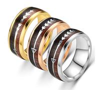 RZRPYFMM Three-Piece Set 8Mm Stainless Steel Fashion Ring Wood Grain Arrow Male And Female Goth Punk Locomotive Rock And Roll Engagement Jewelry,Multi colored,7