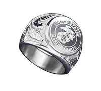 RZRPYFMM US Army Badge Eagle Ring Stainless Steel Men's Ring Eagle Logo Personality Ring Soldier Daily Accessories,Silver,11