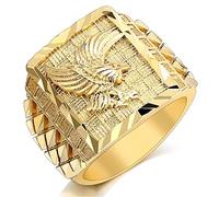 RZRPYFMM Viking Flying Eagle Totem Ring,Men's Eagle Signet Ring,European And American Eagle Men's Ring,Gold,7
