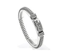 RZRPYFMM Vintage Devil's Eye Men's Bracelet,Bullying Skull Bracelet,Silver,22cm