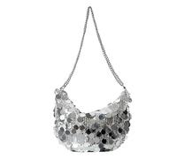 RZTA Women's Glitter Clutch Evening Handbags Sparkly Clutch Triangle Purse for 1920s Party Prom Wedding, C1 Silver