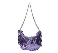 RZTA Women's Glitter Clutch Evening Handbags Sparkly Clutch Triangle Purse for 1920s Party Prom Wedding, C1 Purple