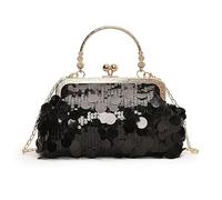 RZTA Women's Glitter Clutch Evening Handbags Sparkly Clutch Triangle Purse for 1920s Party Prom Wedding, D5 Black