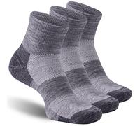 RZTT Running Athletic Ankle Socks Strong Arch Support Thin Soft 90% Merino Wool Low Cut Socks 3 Pack, 3 Ash Grey, Large