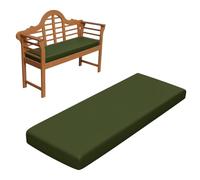 RZYW 5cm Thick Bench Cushion Outdoor, Swing Seat Cushions, Waterproof Garden Bench Cushions 2/3 Seater, Non-Slip Chair Cushion Long Bench Seat Pad For Window, Patio, Sofa, Dinning,Army Green,115x50cm
