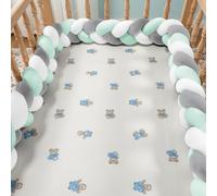 RZYW Bed Head Protector for Room Decor, Decorating Anti-Fall All-Round Protection Pillow Rug, Braided Knotted Cushion,S16,400CM