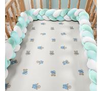 RZYW Bed Head Protector for Room Decor, Decorating Anti-Fall All-Round Protection Pillow Rug, Braided Knotted Cushion,S3,400CM