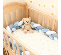 RZYW Cotton Bed All Round Protector for Room Braided Knotted Cushions Braided Toddler Bed Handmade Soft Knot Pillow,S1,100CM
