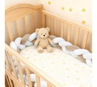 RZYW Cotton Bed All Round Protector for Room Braided Knotted Cushions Braided Toddler Bed Handmade Soft Knot Pillow,S13,200CM