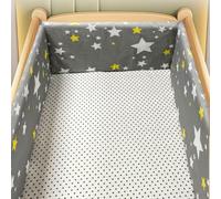 RZYW Headboard Padded Adjustable Baby Cot Bumper Set Breathable Crib Bed Liner Bumper Cot Padding for Sides Padded Side Protectors,W6,150 * 30CM