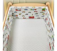 RZYW Headboard Padded Adjustable Baby Cot Bumper Set Breathable Crib Bed Liner Bumper Cot Padding for Sides Padded Side Protectors,W3,180 * 30CM