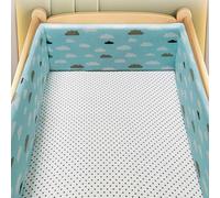 RZYW Headboard Padded Breathable Cot Bumper Bed Rail for Baby Breathable Crib Cot Protector Bumper All Round Bed Side Rails for Children,W22,150 * 30CM