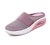RZYW Orthopedic Shoes for Women Air Cushion Slippers Slip-On Walking Breathable Mesh Sandals Non-Slip Mule Platform Mesh Sneaker footwear Diabetic Walking Sandals,pink,35