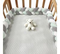 RZYW Thick Soft Breathable Cushion Side Protectors All Round Braided Protector for Room Bed Bed Guard Rail Surrounds Cushions Anti-Collision Head Knot,S3,200CM