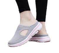 RZYW Women's Air Cushion Slip-On Walking Shoes Non Slip Breathable Lightweight Casual Sneaker Shoes Orthopedic Diabetic slipper ladies Sandals with Arch Support,light gray powder,38